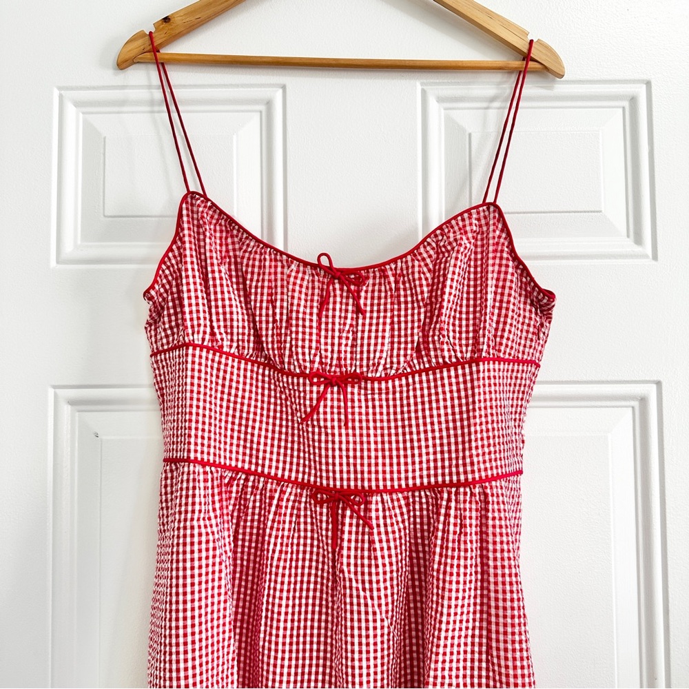 NWT Doen Belline Gingham Check Midi Dress - Picture 5 of 10